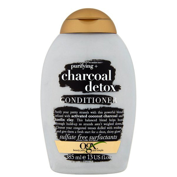 OGX Purifying+ Charcoal Detox Conditioner Deeply Cleanses & Balances Scalp for Oily, Dull Hair & Product Buildup 385 ml/13.02 oz