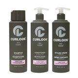 CURLOOK Curly Hair Package – Sulfate-Free, Silicone-Free Shampoo, Conditioner & Leave-In Cream (400ml Each) | Made in Canada