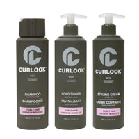 CURLOOK Curly Hair Package – Sulfate-Free, Silicone-Free Shampoo, Conditioner & Leave-In Cream (400ml Each) | Made in Canada