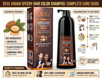 Dexe Argan Speedy Hair Colour Shampoo Instant Dark Brown Hair Dye 420ml/14.2 oz