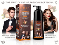 Dexe Argan Speedy Hair Colour Shampoo Instant Dark Brown Hair Dye 420ml/14.2 oz