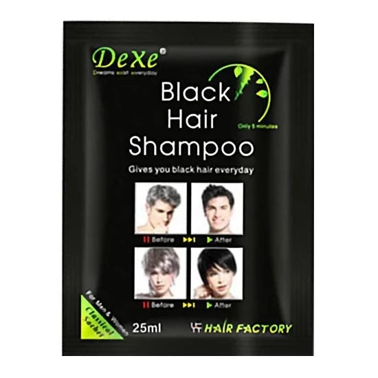 Dexe Black Hair Dye Shampoo for Instant Grey Coverage