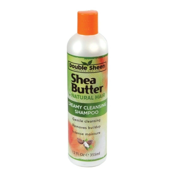 Double Sheen Shea Butter Creamy Cleansing Shampoo: Deeply Cleanses & Hydrates for Natural Hair Types - 355ml/12 oz