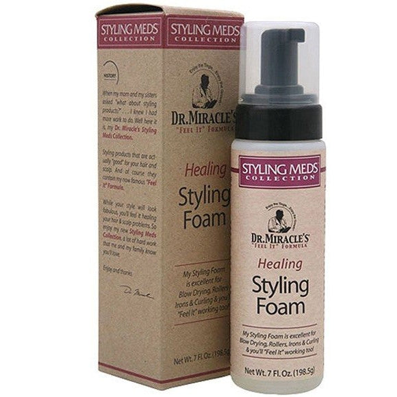 Dr. Miracles Healing Styling Foam Defines Curls & Controls Frizz for Natural & Relaxed Hair 198.5g/7 oz