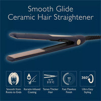 Carmen Twilight Series Ceramic Hair Straightener for Smooth, Frizz-Free Professional Results