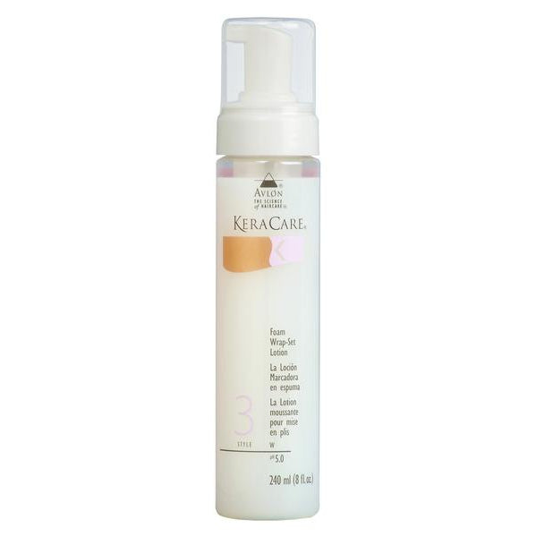 Keracare Foam Wrap Set Lotion 8 oz / 237 ml - For Lasting Hold, Lustrous Sets & Effortless Styling
