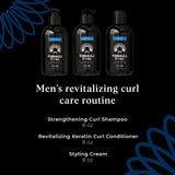 FormulaF=KX Curly & Kinky Hair Care System for Men | Hydrating Shampoo, Conditioner & Curl Cream | Sulfate Free, Ocean Scent, 8oz Each