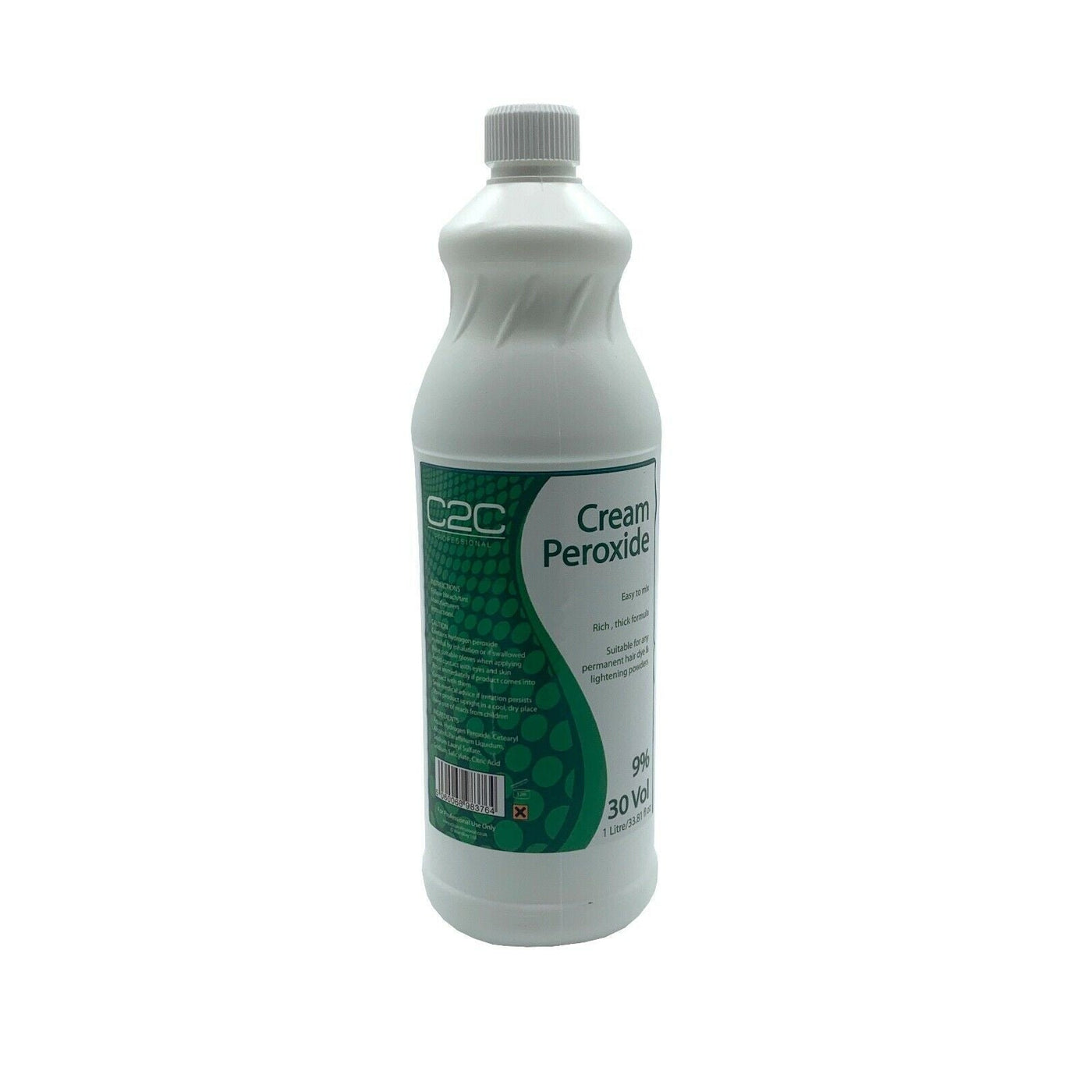 C2C Professional Cream Peroxide 30 Vol Powerful Hair Lightening & Colour Development for Professional Hairdressers 1000ml/33.81 oz