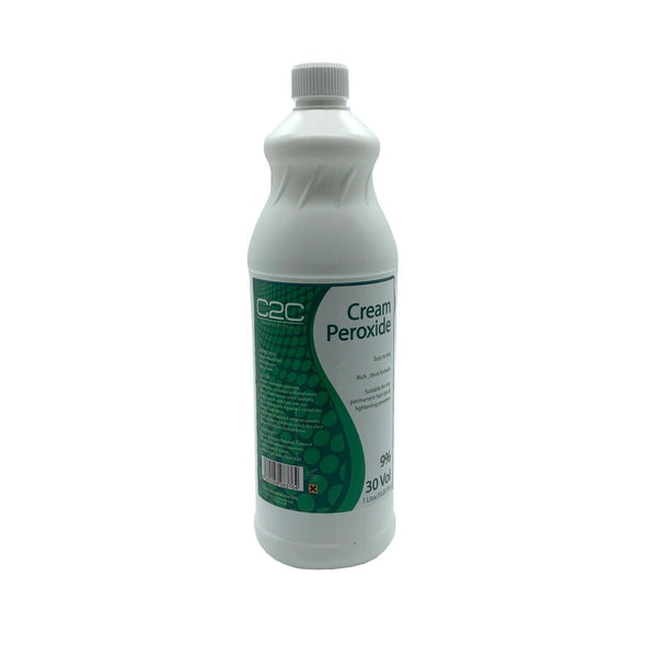 C2C Professional Cream Peroxide 30 Vol Powerful Hair Lightening & Colour Development for Professional Hairdressers 1000ml/33.81 oz