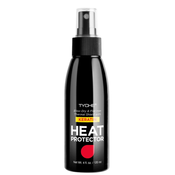 Tyche Heat Protector Blow-Dry & Flat Iron Spray: Thermal Defense for Silky, Frizz-Free Hair, All Hair Types, 120 ml/4.06 oz