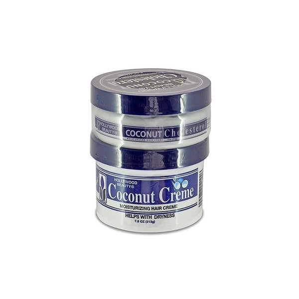 Hollywood Beauty Coconut Creme & Cholesterol Deep Conditioner Set: Hydrates & Repairs Dry, Damaged Hair 213g/7.51 oz