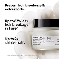 L'Oréal Professionnel Serié Expert Metal Detox Nourishing Hair Mask Anti-Deposit Protection & Shine for Dull & Breakage-Prone Hair 250 ml/8.45 oz