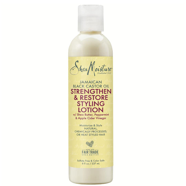 Shea Moisture Jamaican Black Castor Oil Strengthen & Restore Styling Lotion 8 oz / 237 ml - For Breakage-Prone & Heat-Styled Hair