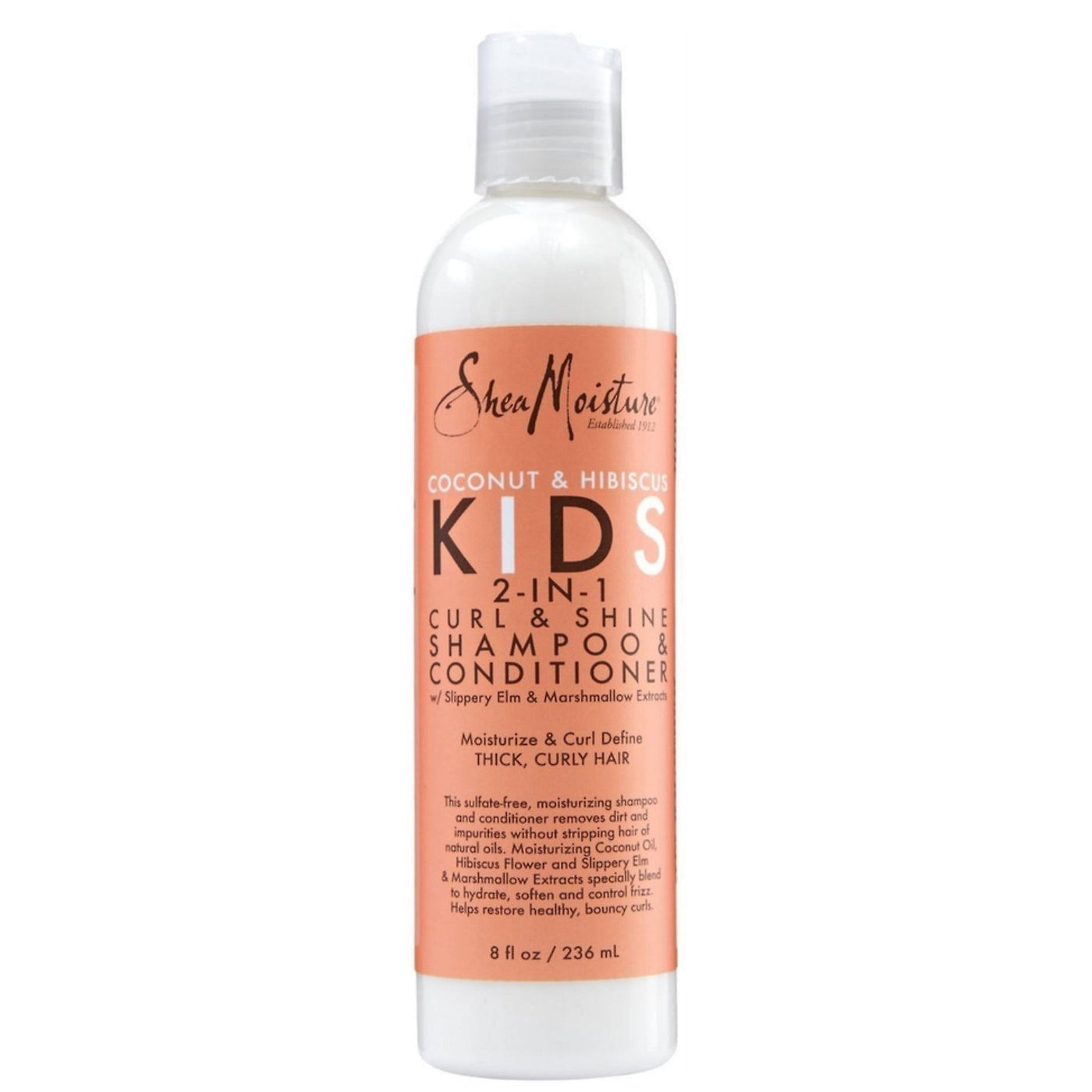 Shea Moisture Coconut & Hibiscus KIDS 2-In-1 Curl & Shine Shampoo & Conditioner 8 oz / 237 ml - For Kids' Natural Curls