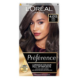 L'Oréal Préférence 4.013 Refined Brown Permanent Hair Colour Kit for Up to 8 Weeks of Luminous Shine