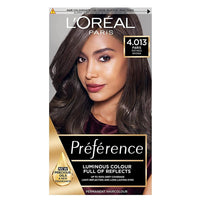 L'Oréal Préférence 4.013 Refined Brown Permanent Hair Colour Kit for Up to 8 Weeks of Luminous Shine