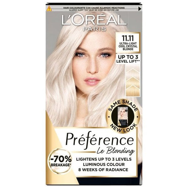 L'Oréal Préférence 11.11 Ultra-Light Cool Crystal Blonde Permanent Hair Colour for Fade-Defying Shine Kit