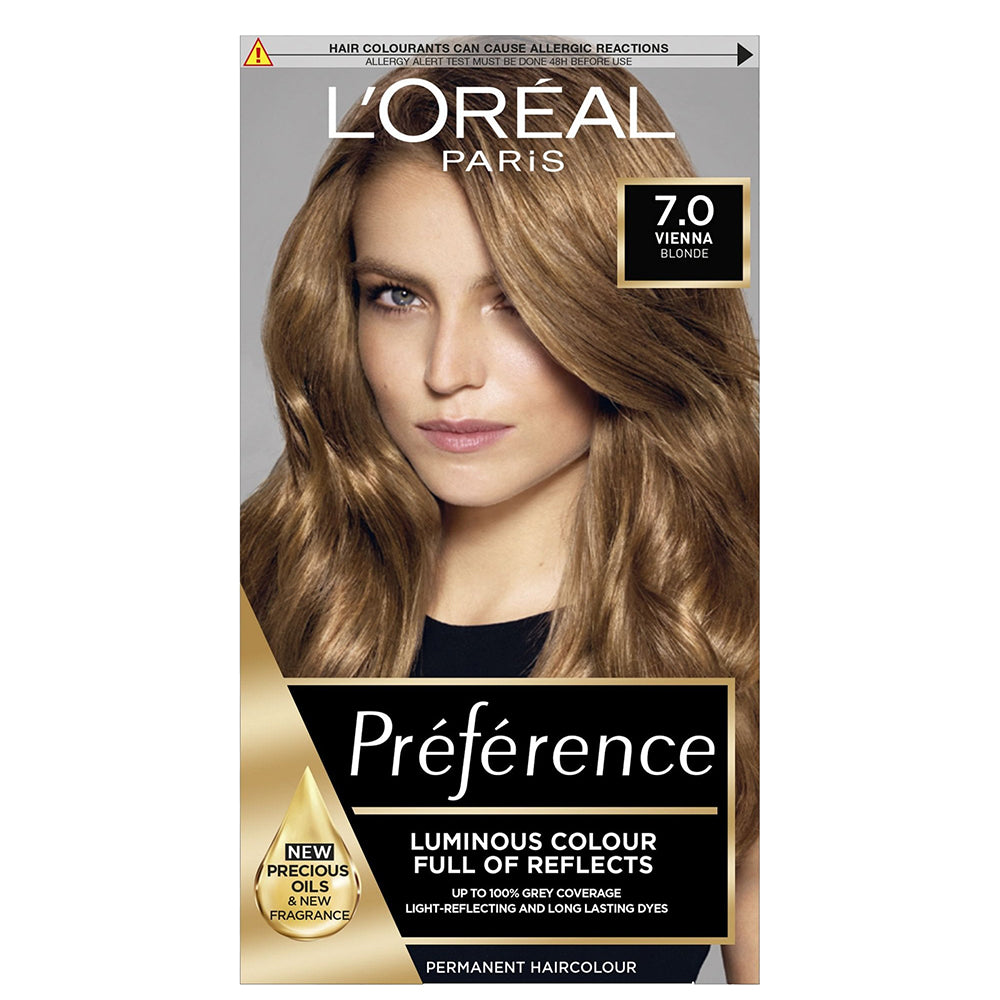 L'Oréal Préférence 7.0 Blonde Permanent Hair Colour | Fade-Defying Luminous Shine for At-Home Colouring