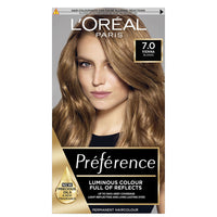 L'Oréal Préférence 7.0 Blonde Permanent Hair Colour | Fade-Defying Luminous Shine for At-Home Colouring