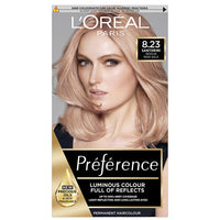 L'Oréal Préférence 8.23 Medium Rose Gold Permanent Hair Dye | Intense, Fade-Defying Colour & Luminous Shine