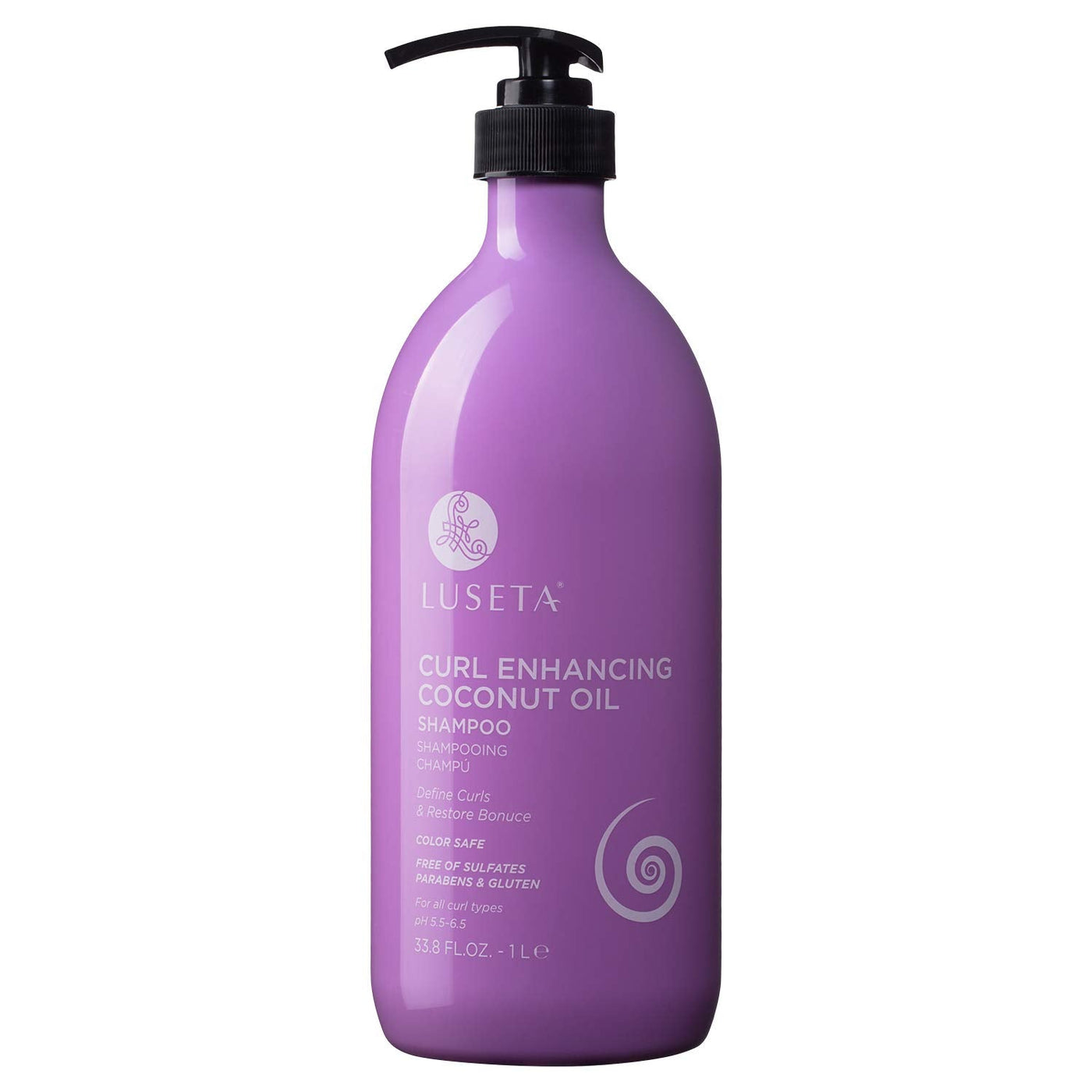 Luseta Curl Enhancing Coconut Oil Shampoo – Dry Hair, 33.8 oz, Prevent Breakage
