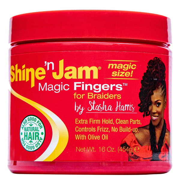 Shine 'n Jam Magic Fingers for Braiders: Superior Hold & Shine for Flawless Braids 16 oz