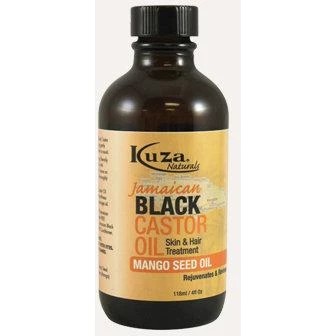 Kuza Naturals Jamaican Black Castor Oil Mango Seed Oil: Intense Hydration & Hair Growth for Dry, Damaged Hair 118 ml / 3.99 oz