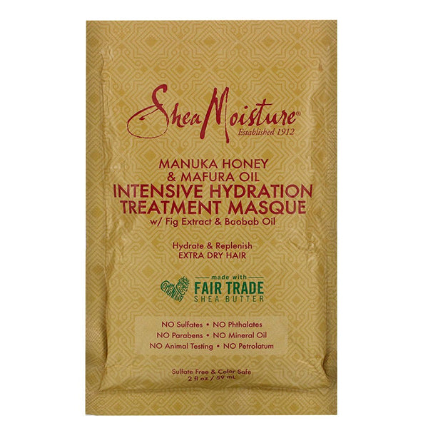 Shea Moisture Manuka Honey & Mafura Oil Intensive Hydration Hair Masque 2 oz / 59 ml - For Dry, Damaged Hair