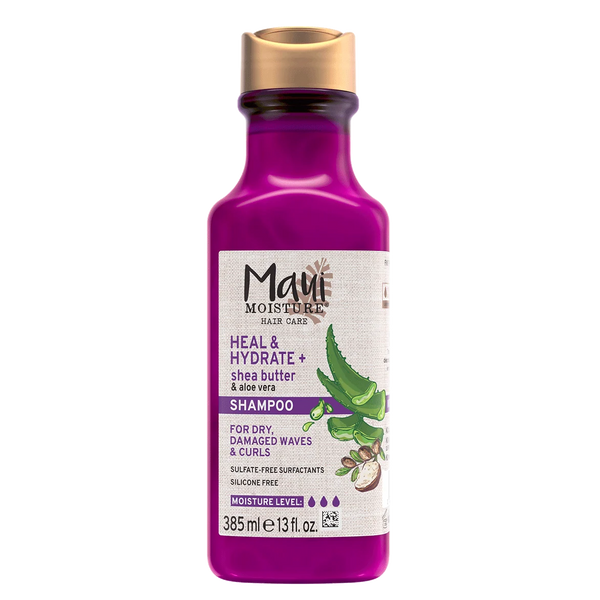 Maui Moisture Hydrate + Shea Butter Shampoo Deep Hydration for Dry, Damaged Hair 385 ml/13.1 oz