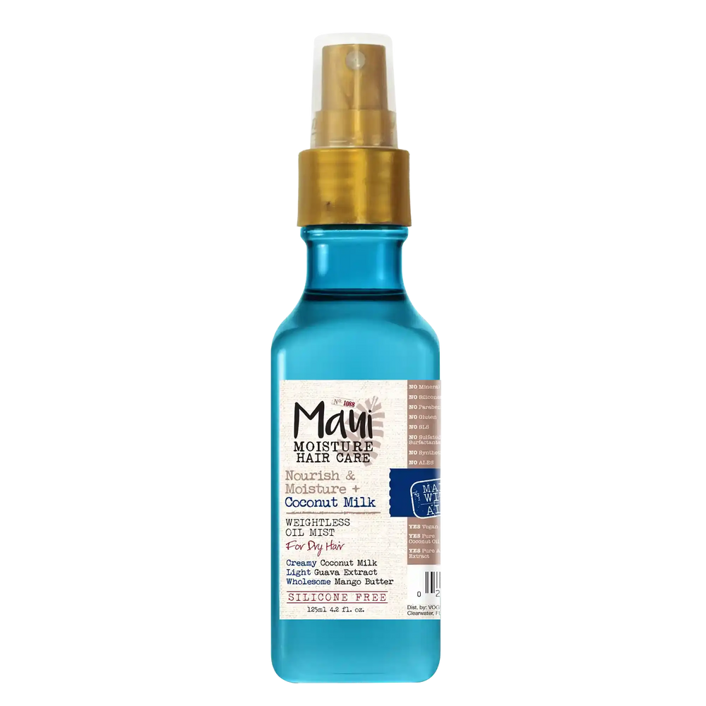 Maui Moisture Nourish & Moisture + Coconut Milk Weightless Oil Mist Lightweight Shine for Dry Hair 125 ml/4.2 oz