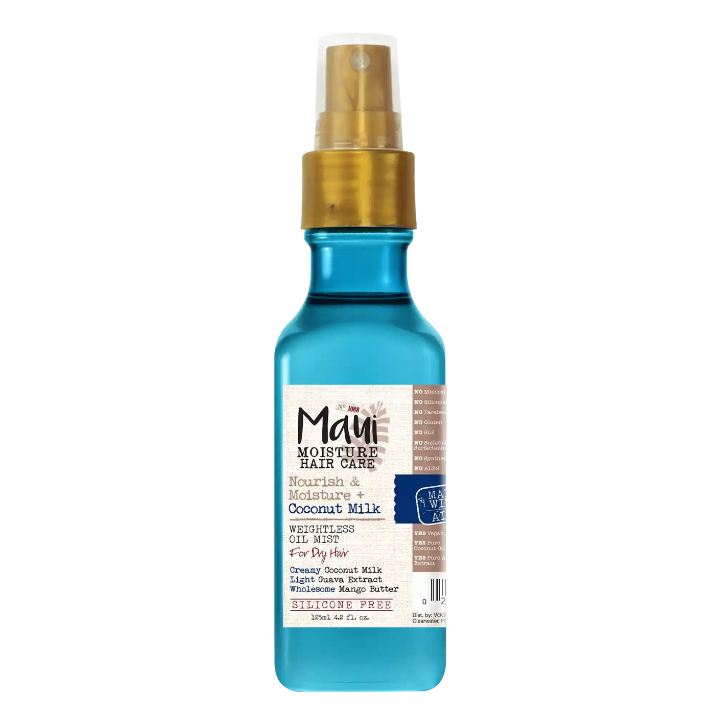 Maui Moisture Nourish & Moisture + Coconut Milk Weightless Oil Mist Lightweight Shine for Dry Hair 125 ml/4.2 oz