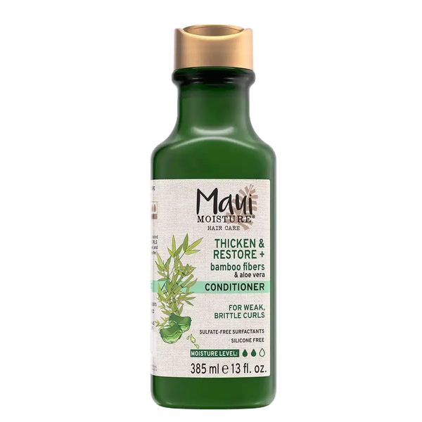 Maui Moisture Thicken & Restore + Bamboo Fiber Conditioner Strengthening Care for Weak, Brittle Hair 385 ml/13.1 oz