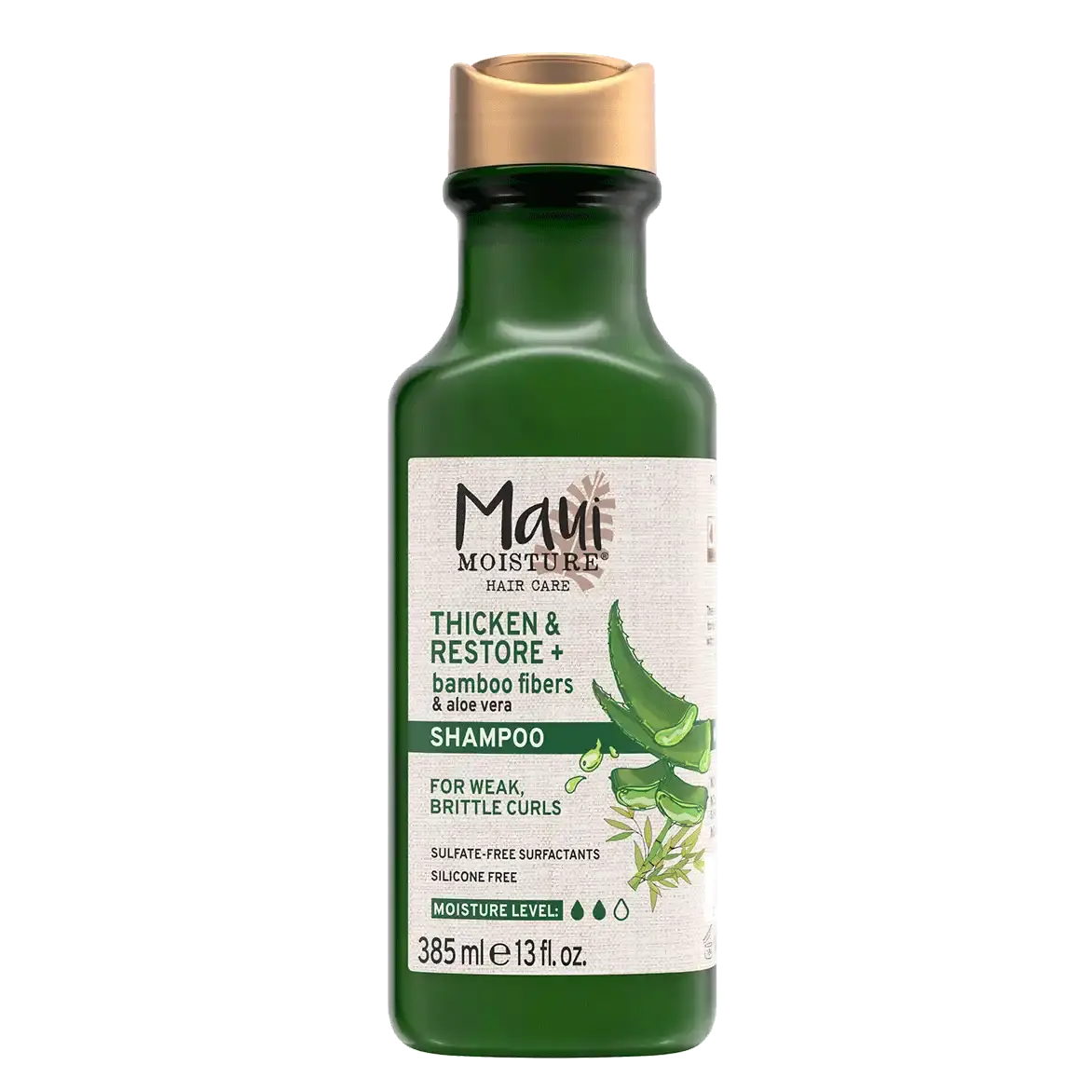 Maui Moisture Thicken & Restore + Bamboo Fiber Shampoo Strengthening Care for Weak, Brittle Hair 385 ml/13.1 oz