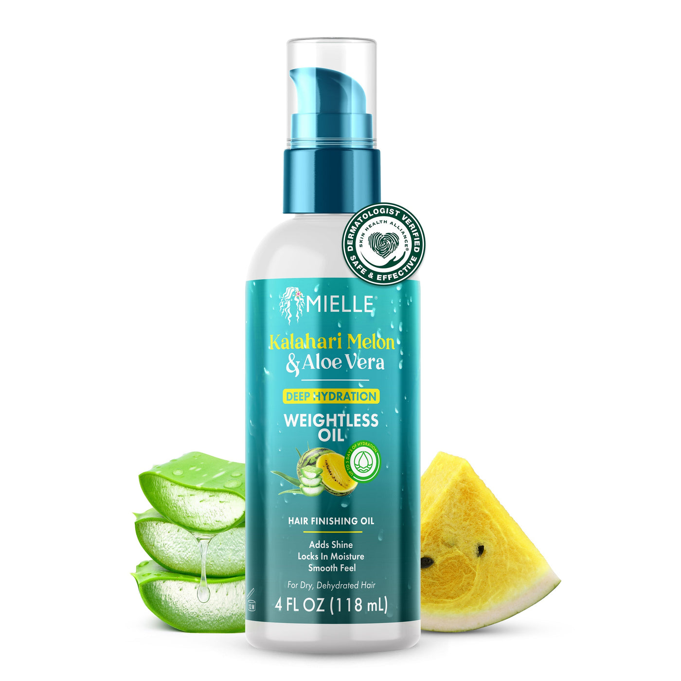 Mielle Kalahari Melon & Aloe Vera Deep Hydration Weightless Oil Moisture & Shine for Dry Hair 118 ml/4.0 oz