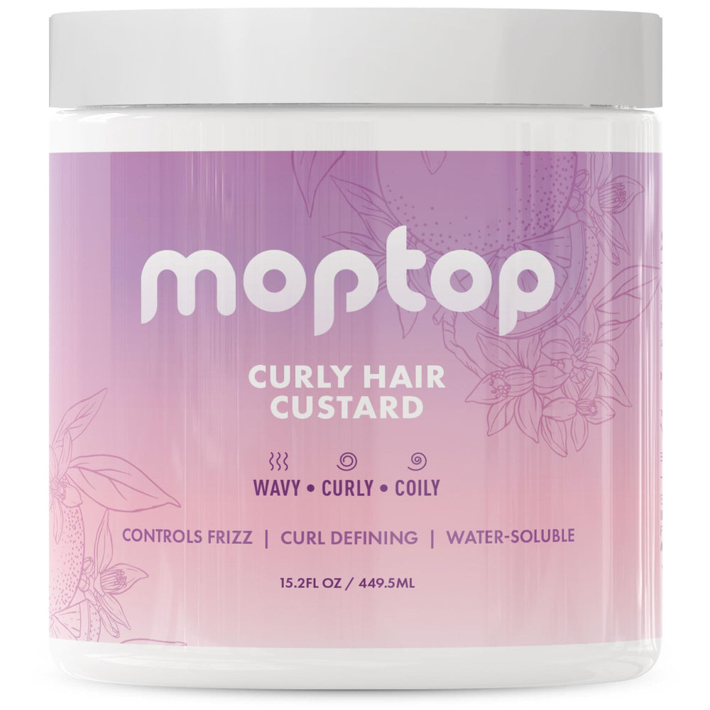 MopTop Curly Hair Gel Custard – Lightweight Moisturizing Curl Definer (Citrus Kumquat, 16oz)