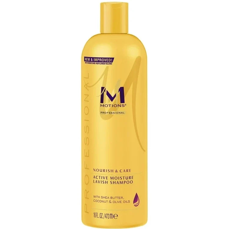 Motions Nourish & Care Active Moisture Lavish Shampoo for Intense Hydration & Gentle Cleansing for Dry, Damaged, & Natural Hair 16 oz
