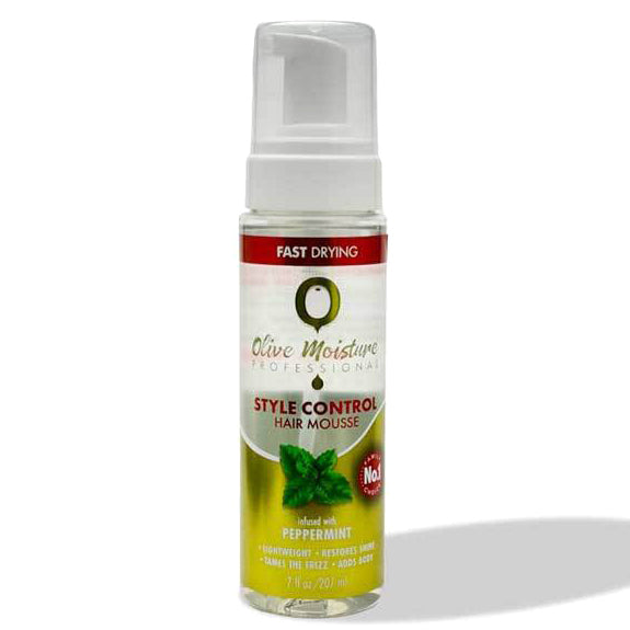 Olive Moisture Style Control Hair Mousse Strong Hold & Frizz Control for All Hair Types 7 oz