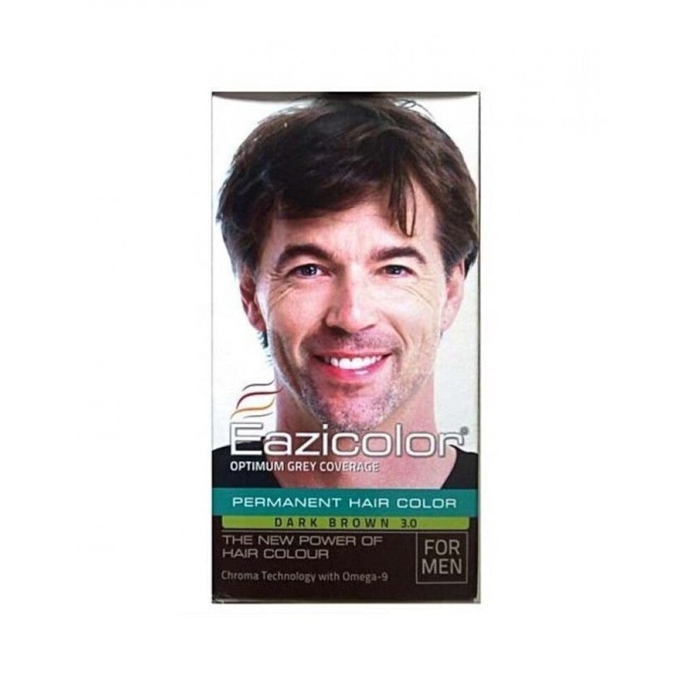 Eazicolor Permanent Hair Color Vibrant, Long-lasting Dark Brown for Home & Salon Use 35ml/1.18 oz