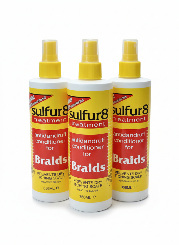 Sulfur8 Treatment Antidandruff Conditioner Trio - Dandruff Relief & Scalp Care for Braids & Protective Styles, 8 fl oz