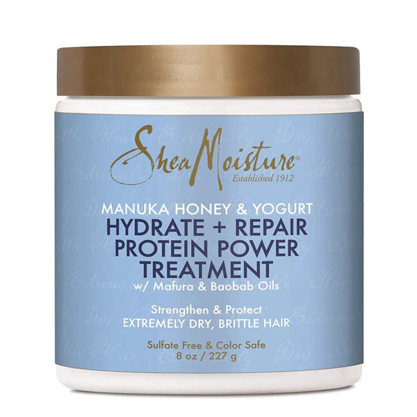 Shea Moisture Manuka Honey & Yogurt Hydrate + Repair Protein Power Treatment 8 oz / 237 ml - For Weak, Dry & Damaged Hair