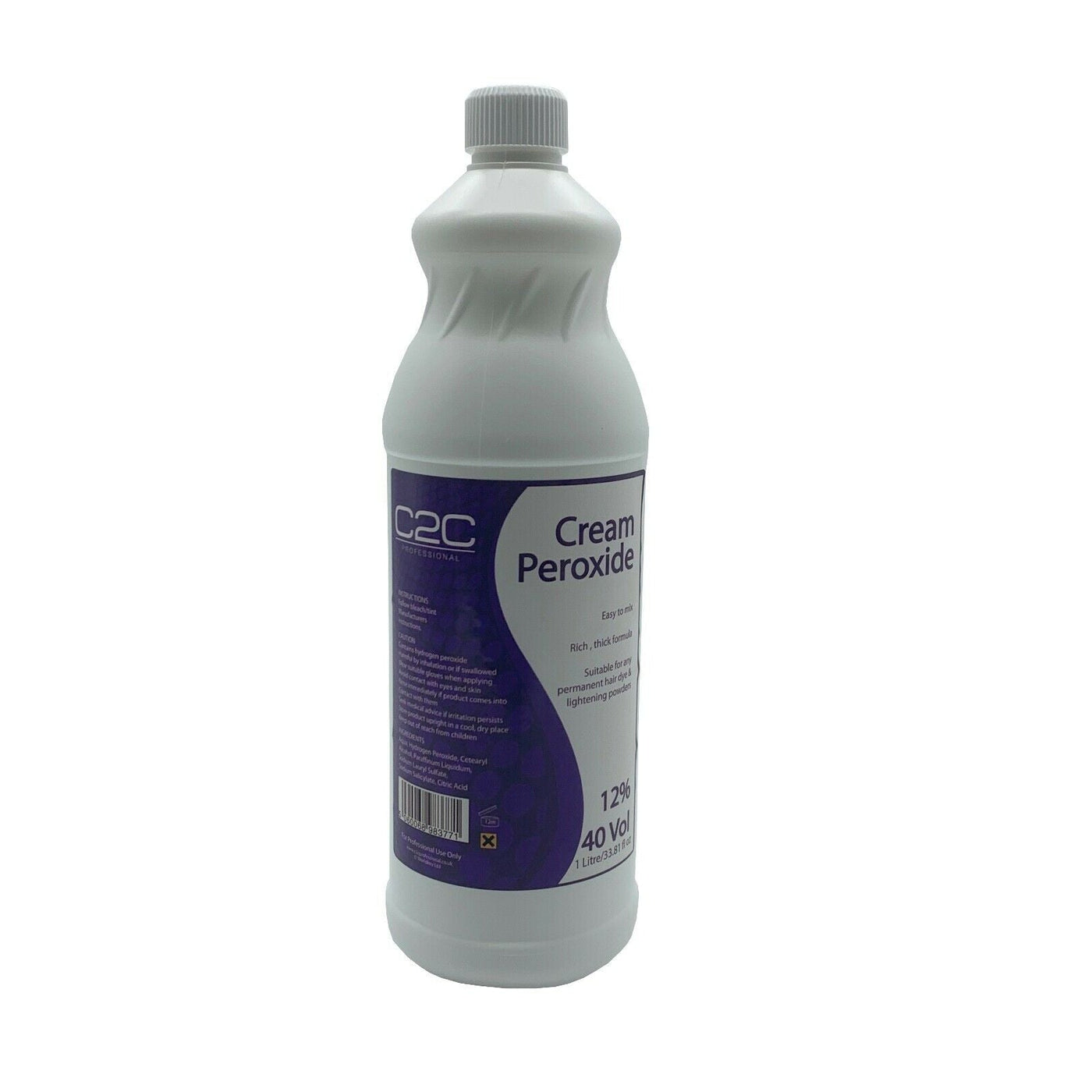 C2C Professional Cream Peroxide Maximum Lifting & Vibrant Colour for Professional Salons & Stylists 40 Vol 1000ml (33.81 oz)