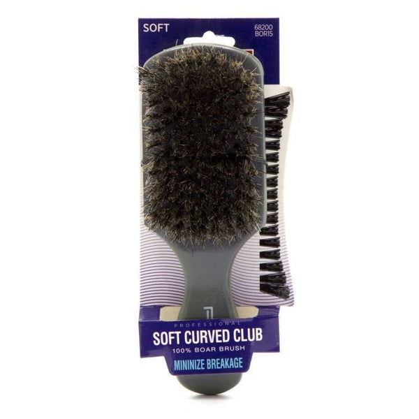 Red by Kiss Professional Soft Curved Club 100% Boar Brush for Smooth, Shiny Hair