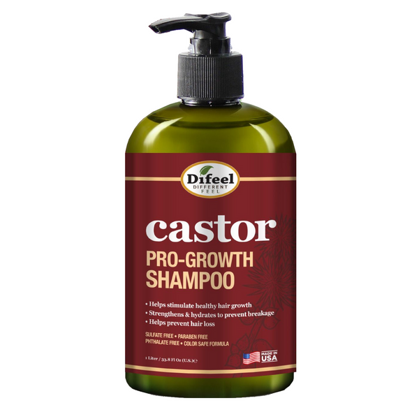 Difeel Castor Pro-Growth Shampoo for Stronger, Thicker Hair 12 oz