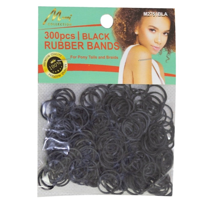 Murry Collection Black Rubber Bands: Secure, Damage-Free Hold for All Hair Types (300 pcs)