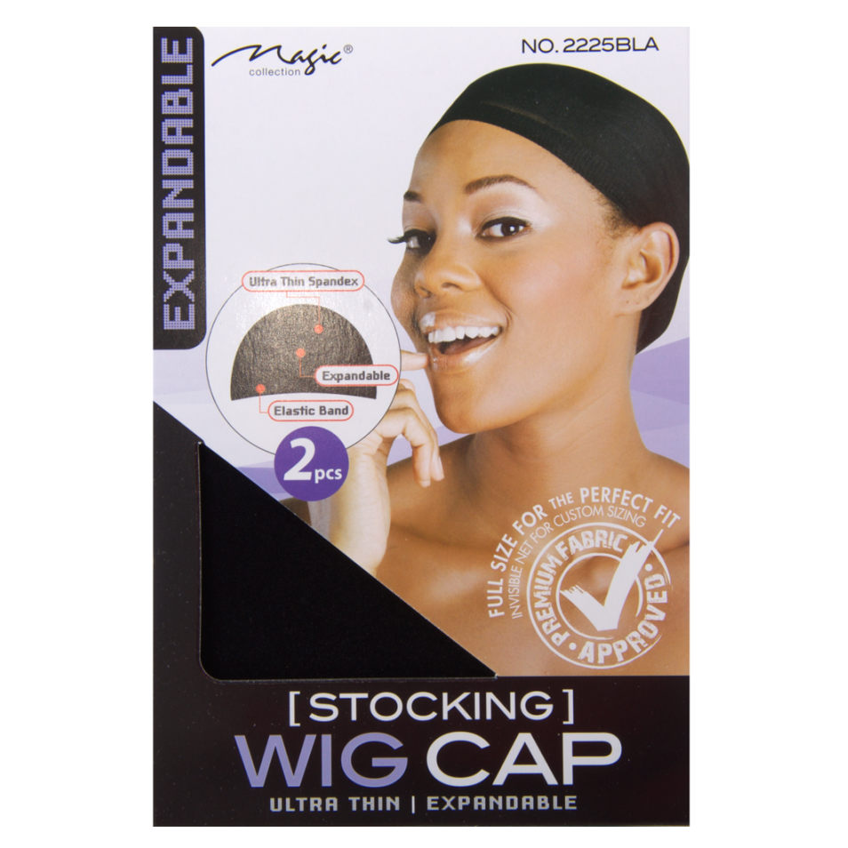 Magic Collection Stocking Expandable Wig Cap No.2225BLA: Secure & Comfortable Foundation for Wigs