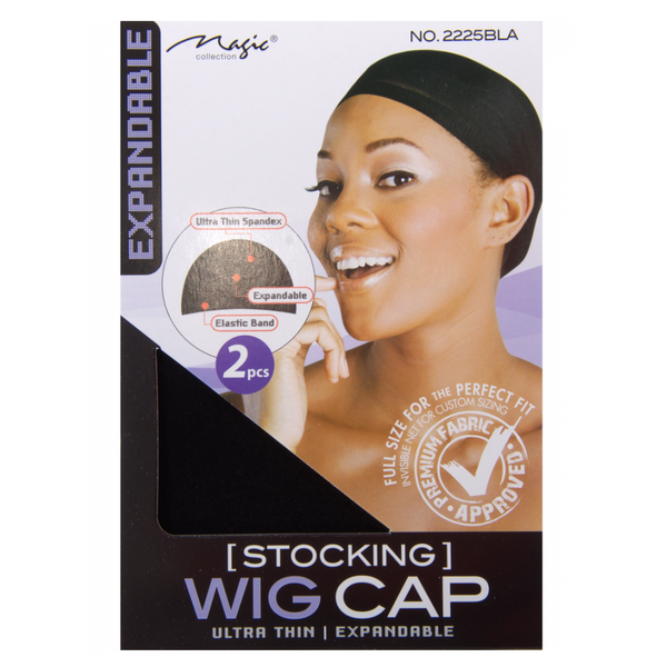 Magic Collection Stocking Expandable Wig Cap No.2225BLA: Secure & Comfortable Foundation for Wigs