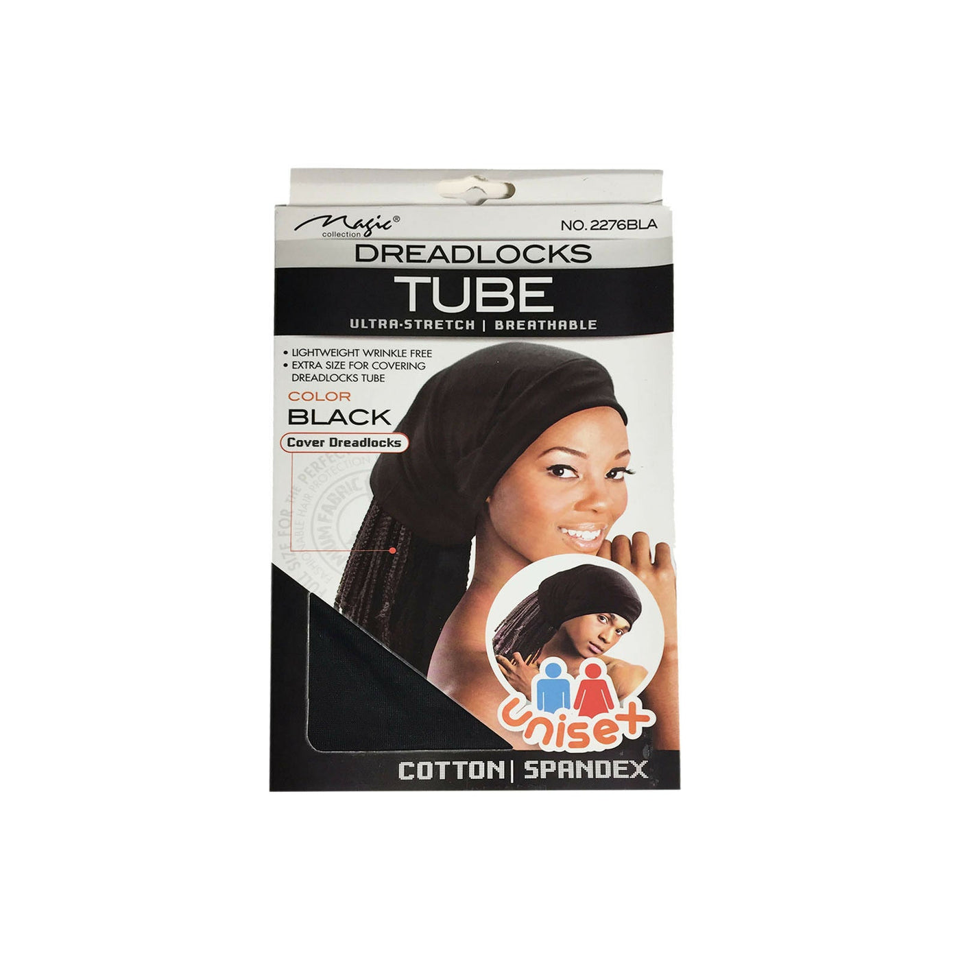 Magic Collection Dreadlocks Tube Cotton - Spandex No.2276 BLA | Protective Hair Wrap for Locs & Dreadlocks