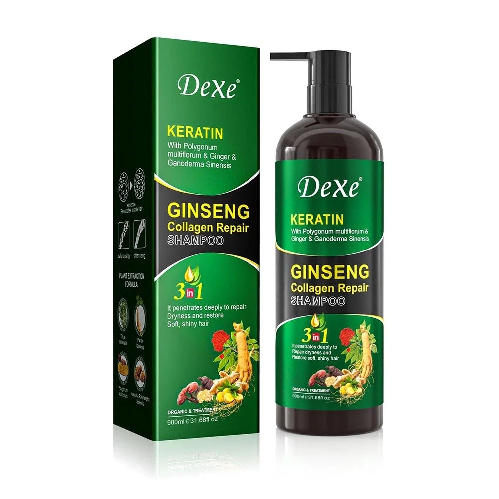 Dexe Keratin Ginseng Collagen Repair Shampoo 900ml