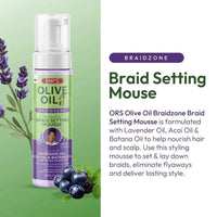 ORS Olive Oil Braidzone Alcohol-Free Braid Setting Mousse 207ml