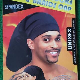 Murry Collection Spandex Dreadlocks & Braids Cap M1616BLK | Ultimate Comfort & Protection for Locs & Braids | Black, One Size